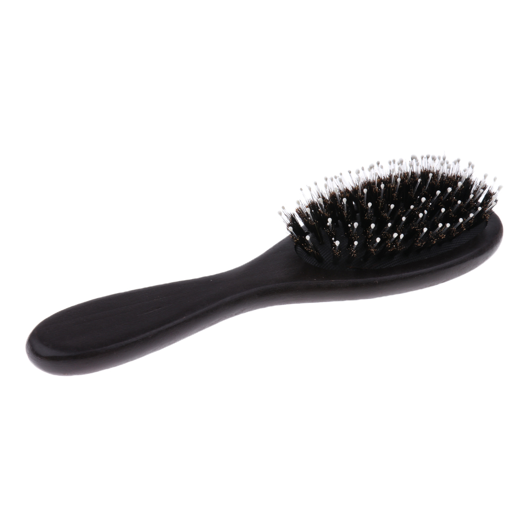Pro Boar Bristle Hair Comb Hair Brush with Stainless Steel Handle