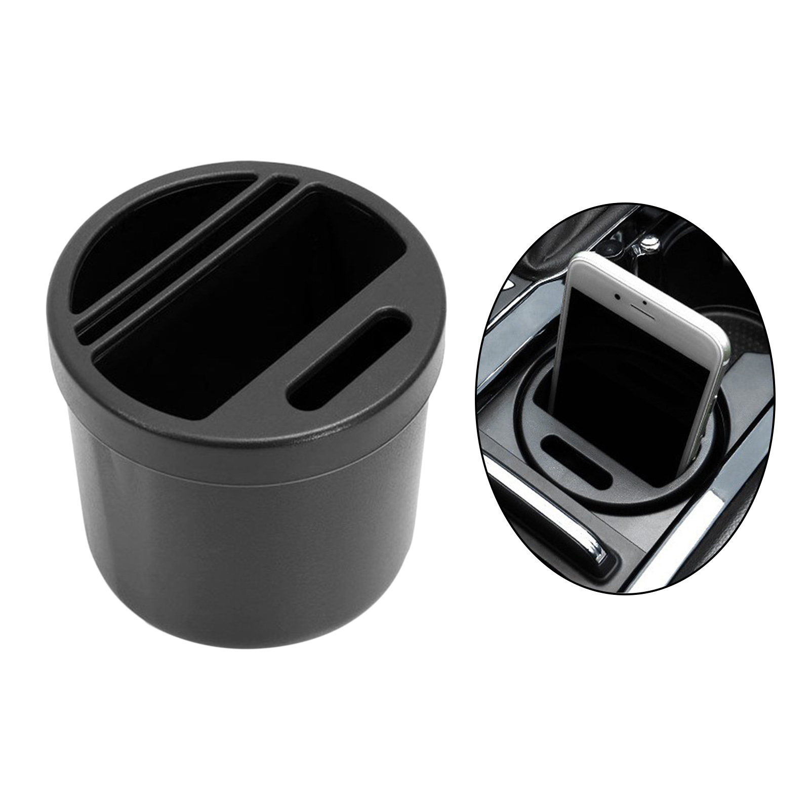 1PC Black Car Mini Pen Holder Box Coin Boxes Mount Trash Bin Auto Holders Cup Mounts