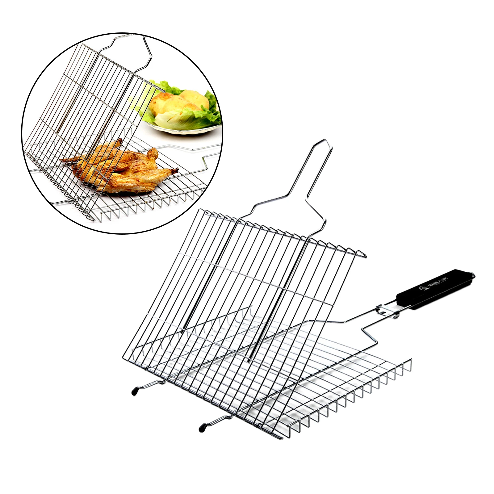 BBQ Non-Stick Grilling Basket Grill Mesh Mat Meat Vegetable Steak Picnic Party Barbecue Tool Heat Resistant Grill Sheet Liner