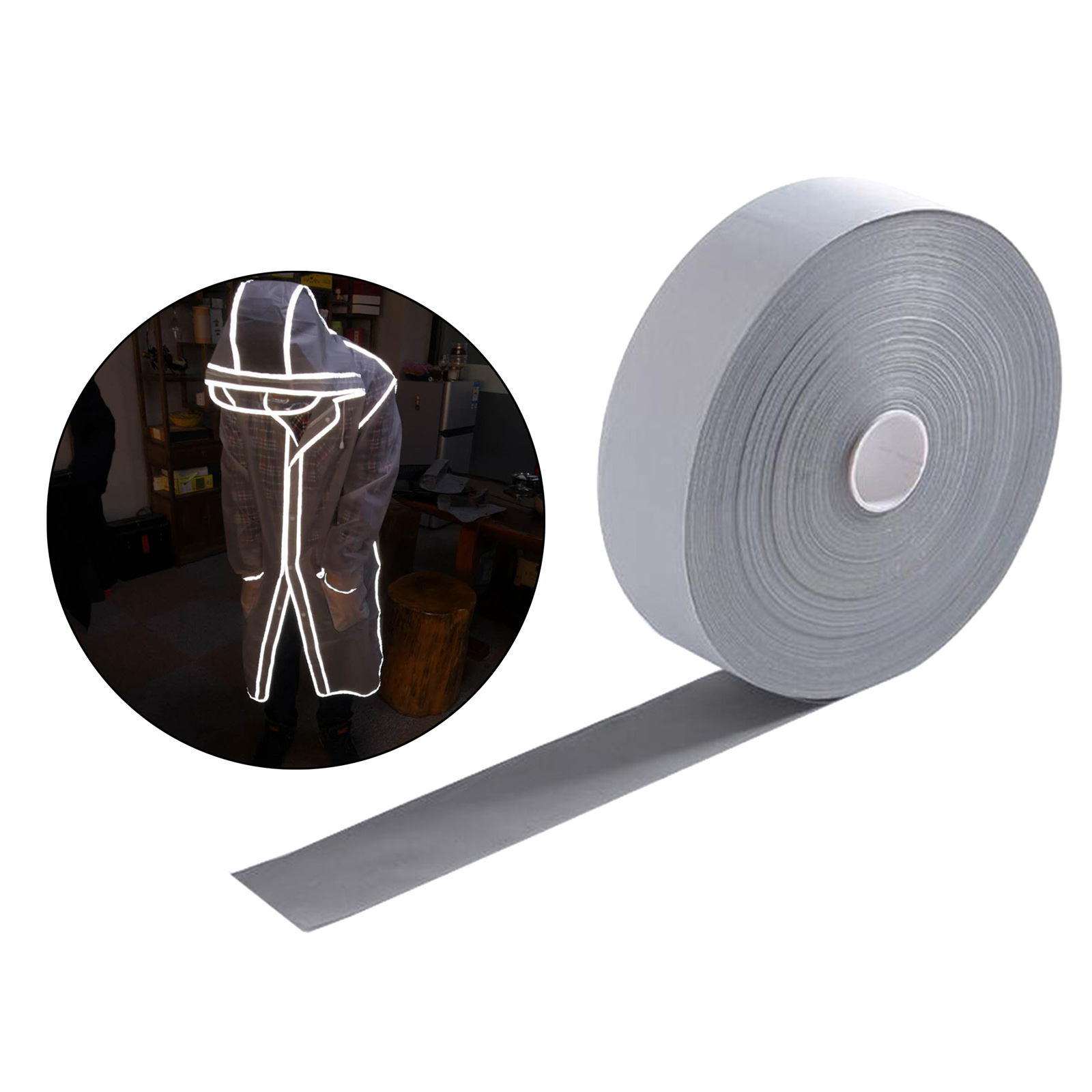 100m x 2.5cm Safety Warning Tape Reflective Tape Self Adhesive Tape Reflective Strip Warning Sew-on Pet Belt Clothes Decor