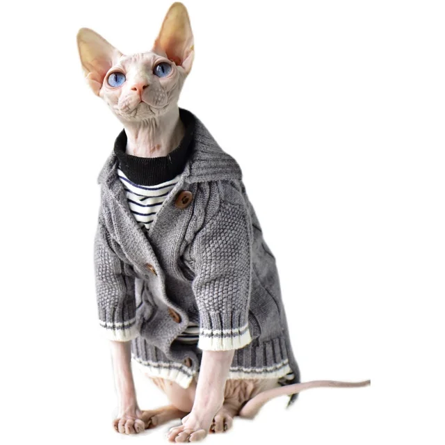 Cute Cat Clothes Sphynx Cat Spring Summer Wearing Cat Apparel Kitten Jumper  Hairless Cat Designer Cat Outfits - Cat Coats & Jackets - AliExpress