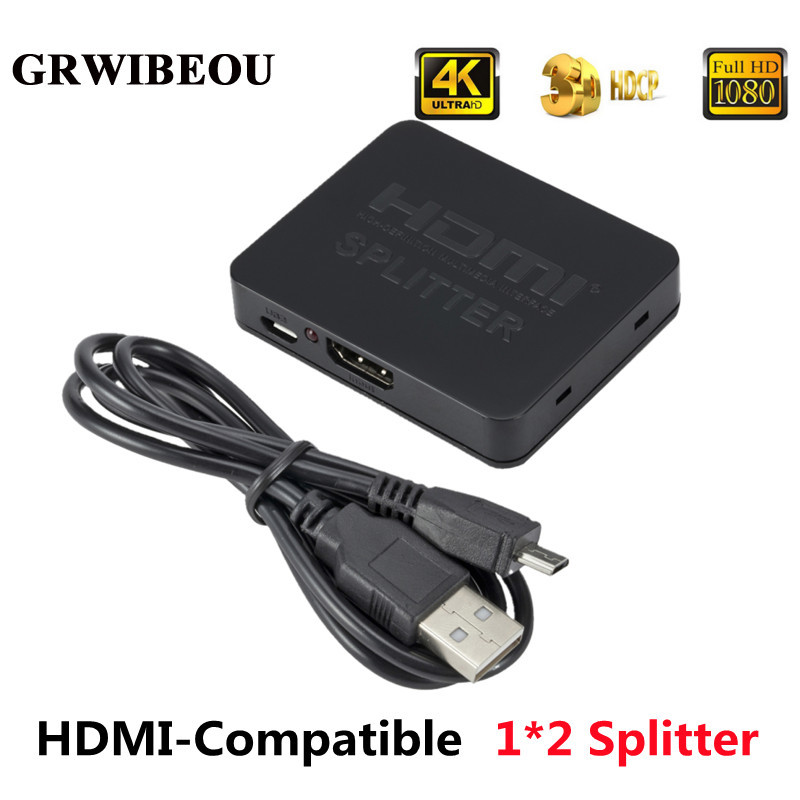 HDMI Splitter 1 Eingang 2 Ausgänge 1080p 4K HDMI-kompatibler Adapter 1x2 HDCP 3D Switcher 2-Port-Hub für HDTV DVD PS3 Xbox TV-Box Monitor – Detail 1