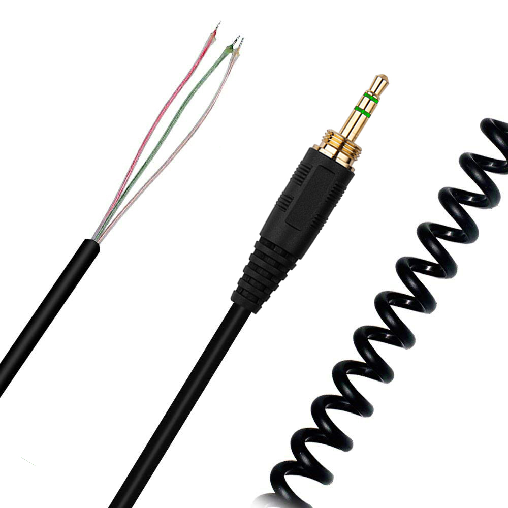 Replacement Cable Extension Spring Coiled Cord for Audio-Technica ATH-AD500X ATH-AD700X ATH-AD900X ATH-A550Z ATH-A900Z Headphone