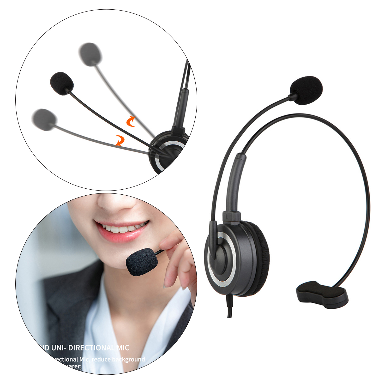 Lightweight USB Headset Wired Headphone with Microphone Ultra Comfort Clearer Voice for School Classroom Call Center Gaming