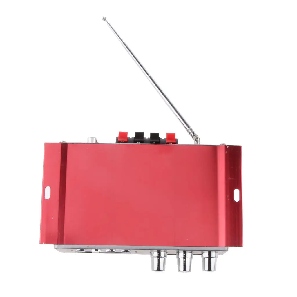  Red Mini Bluetooth Hi-Fi Stereo Audio AMP Amplifier FM/MP3/SD/USB/DVD for iPod Phone Car Motorcycle Home