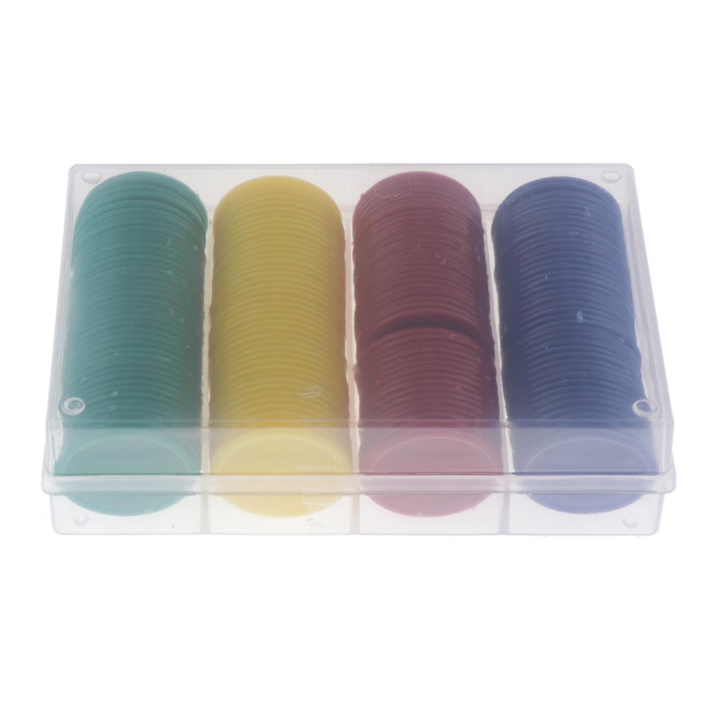 Set of 160 1.1 Inch Opaque Plastic Learning Counters Mini Poker Chips Game Tokens with Storage Box