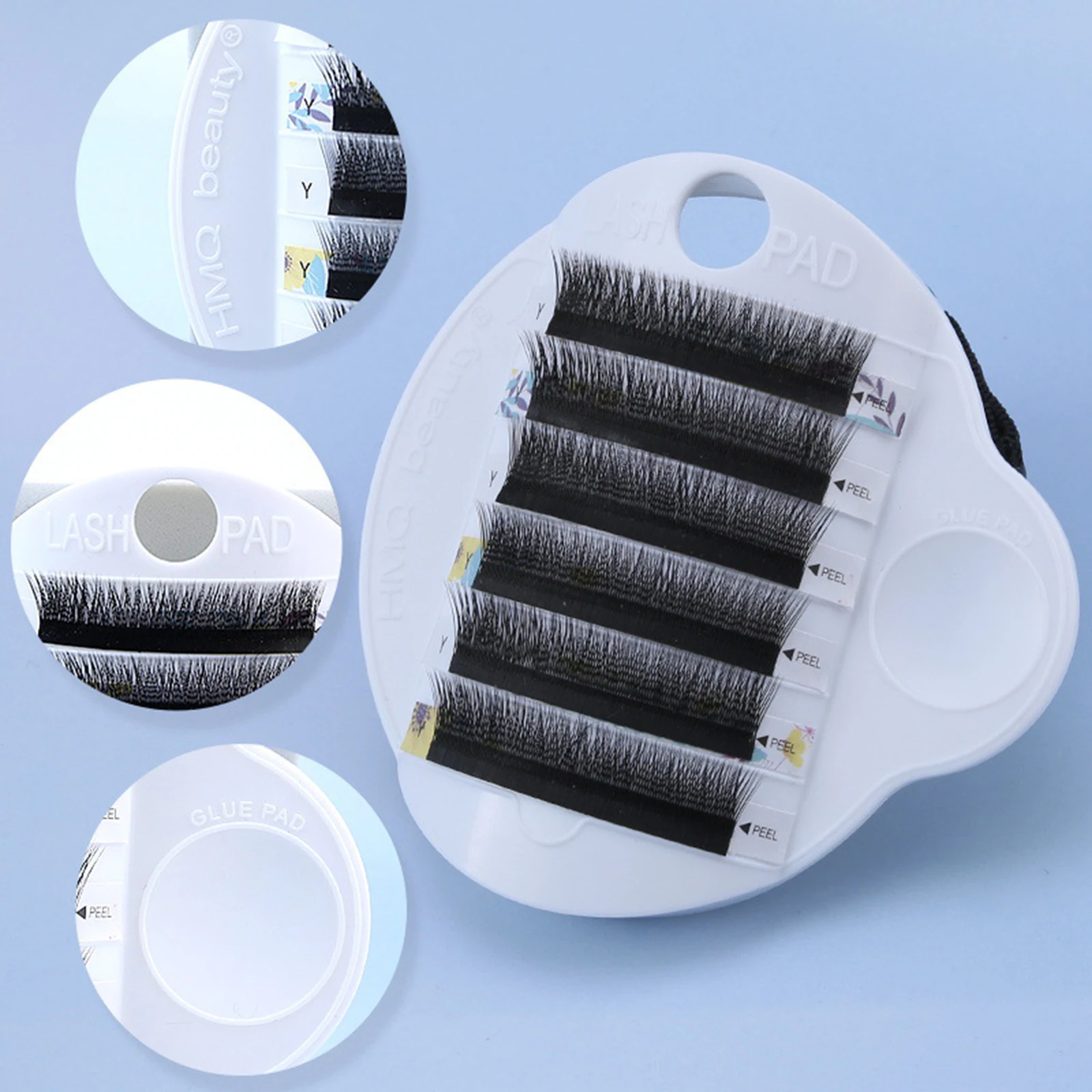Professional Eyelash Extension Hand Plate Tray with Wrist Strap Plastic Hand Plate Palette Tray Eye Lash Holder