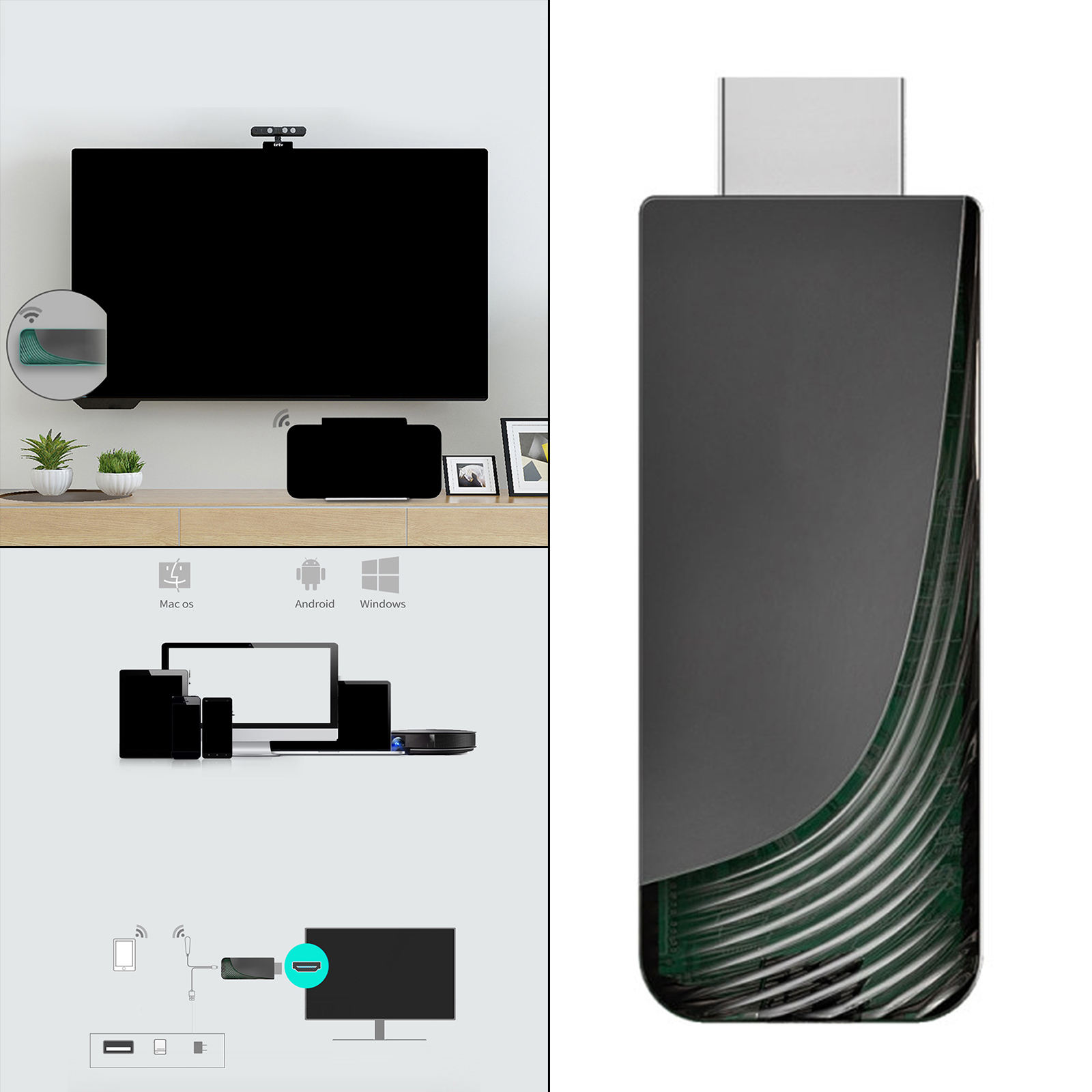  5G WiFi Display Dongle  Adapter for Smartphone Tablets Android IOS