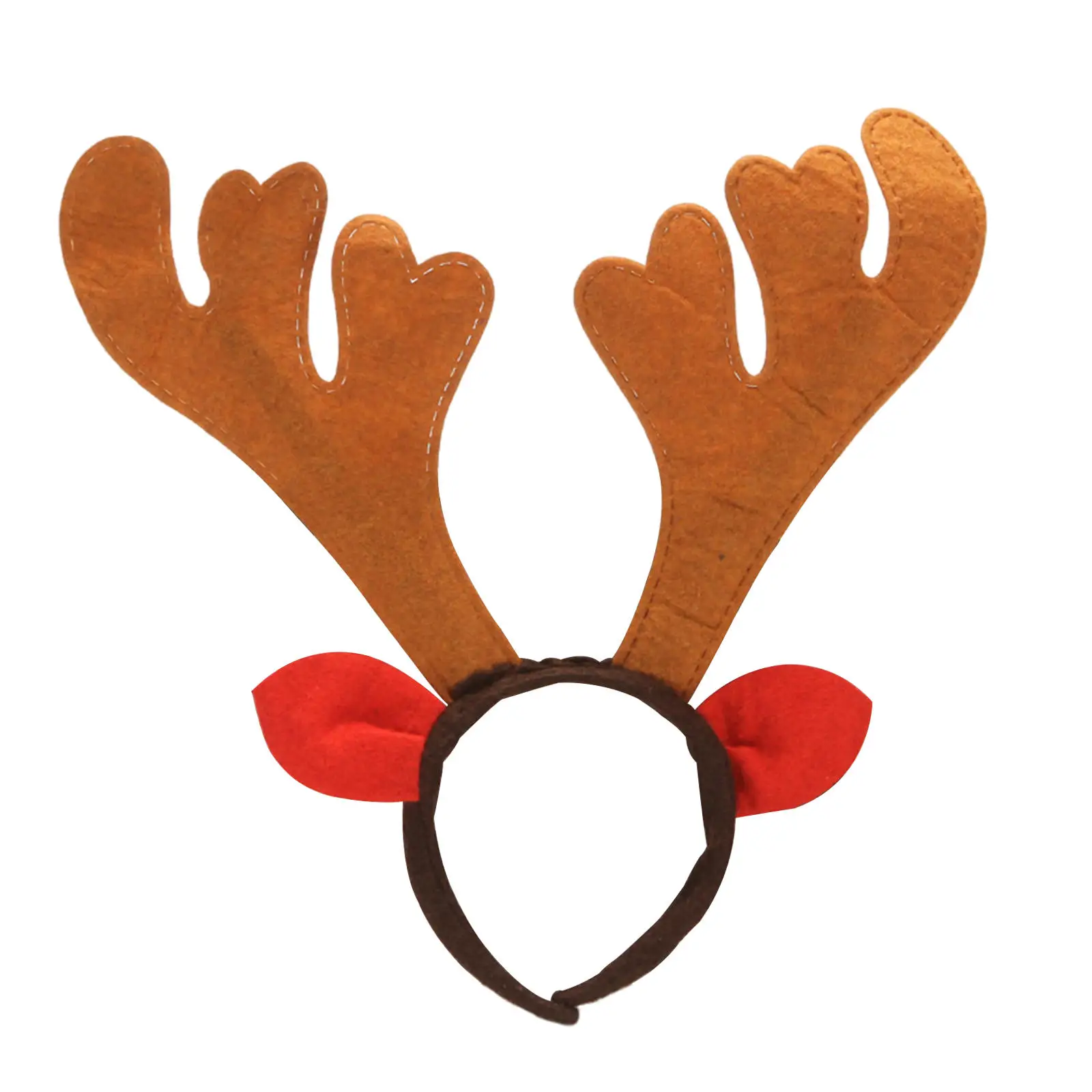 Cute Ear Reindeer Antler Headband, Lovely Head Band Hair Hoop Kids Adults Headwear for Xmas Party Decoration