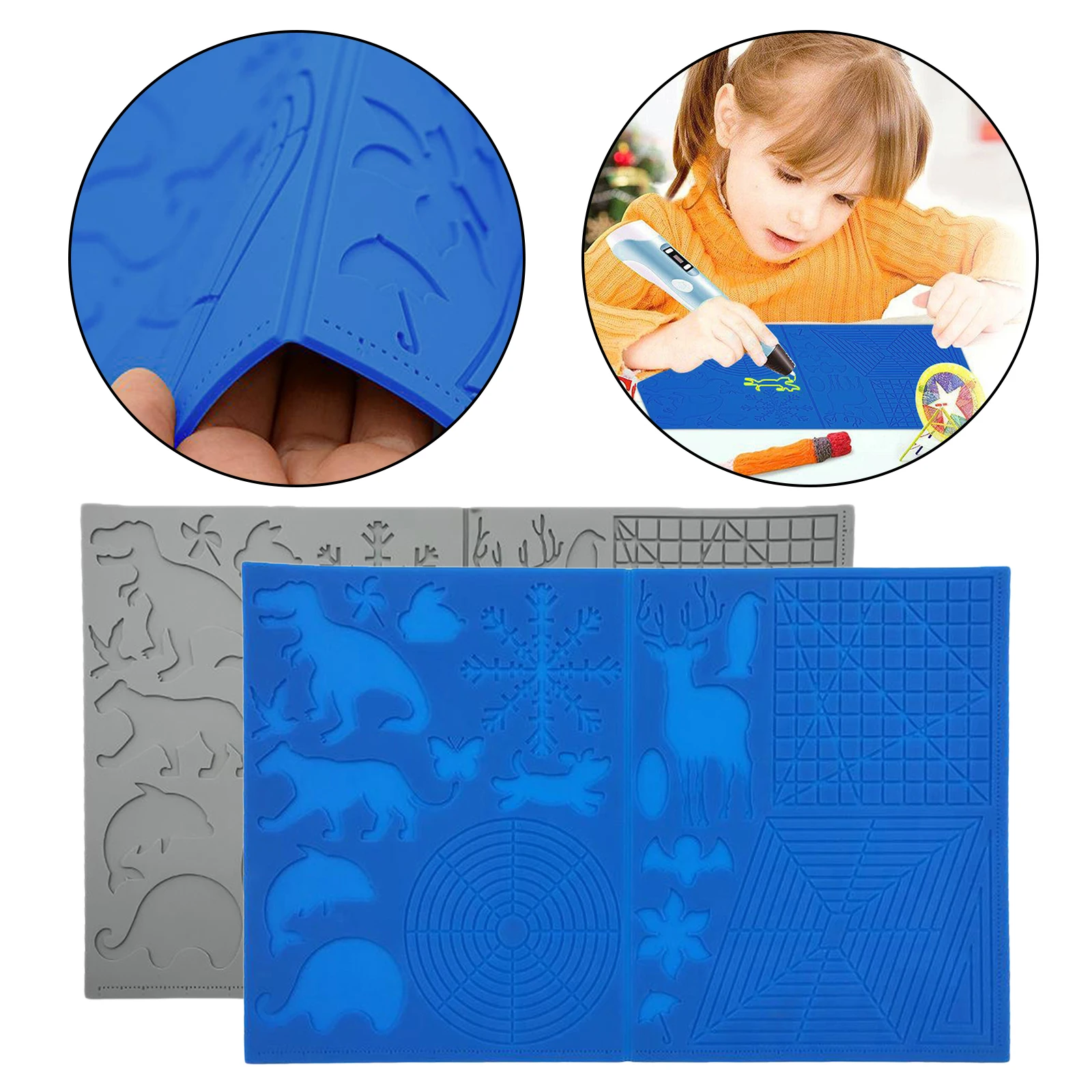 3D Pen Mat Silicone Drawing Mat Design Pad Create 3D Objects For Printing Pen Basic Template Art Supplies Drawing Tool Gift