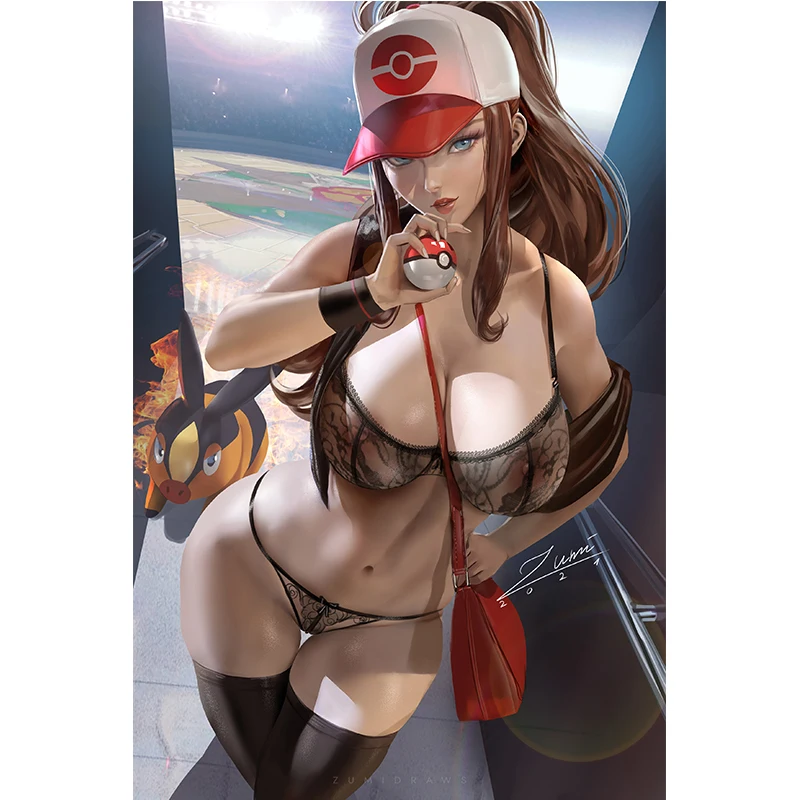Print Canvas Anime Game Pokemon Sexy Girl Art Poster 40x60 50x70 60x90  Custom Painting Living Room Bedroom Hanging Picture - Painting &  Calligraphy - AliExpress