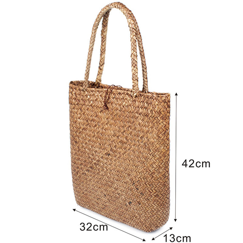 Bolsa de palha artesanal tecida Rattan para