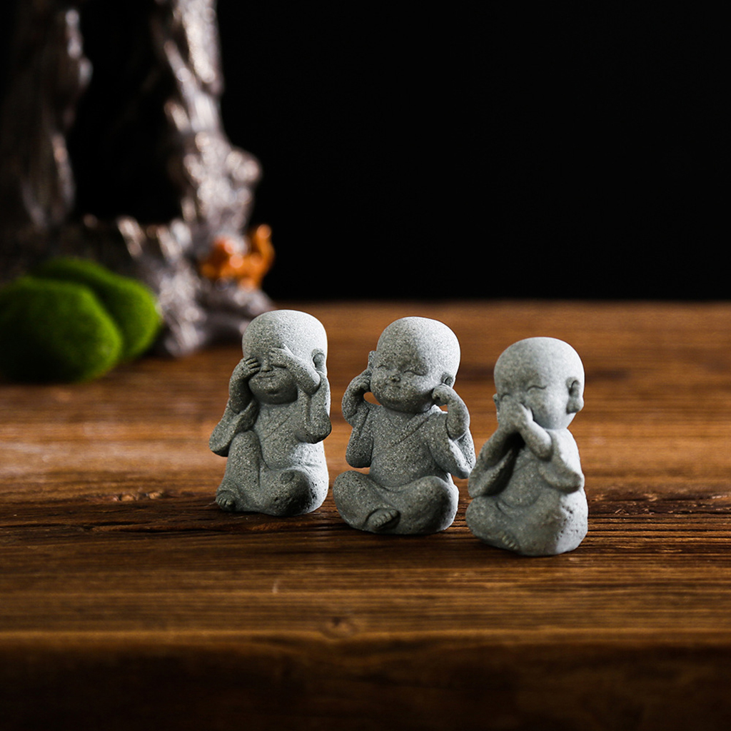 Fengshui Buddha Statues Baby Monk Home Office Miniature Sculptures Outdoor Indoor Decoration Landscape Figurine