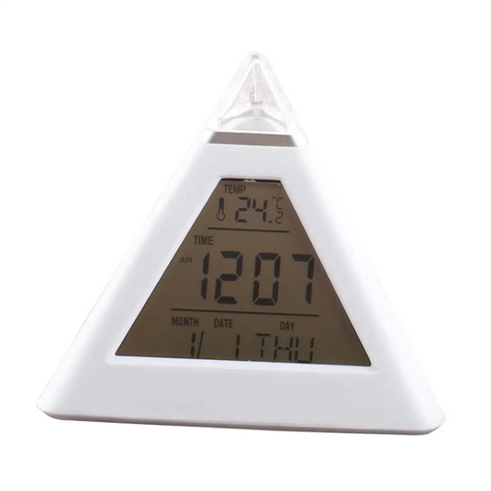 Digital Triangle Alarm Clock Decor Snooze Function Calendar Temperature Time Week Table Clock for Home Room