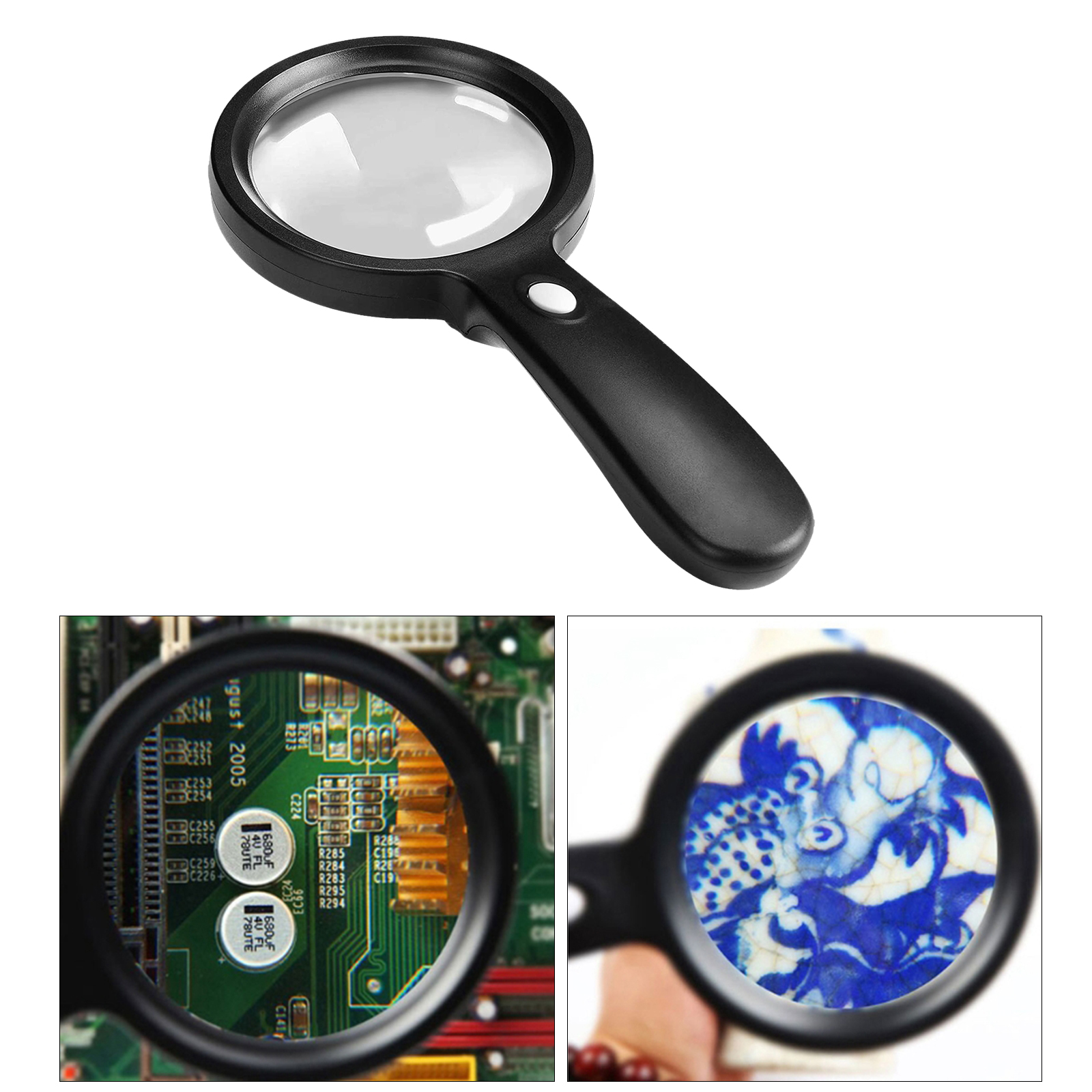 Magnifier with 12 LED 10X Lens for Soldering Cards Jewelry Loupes