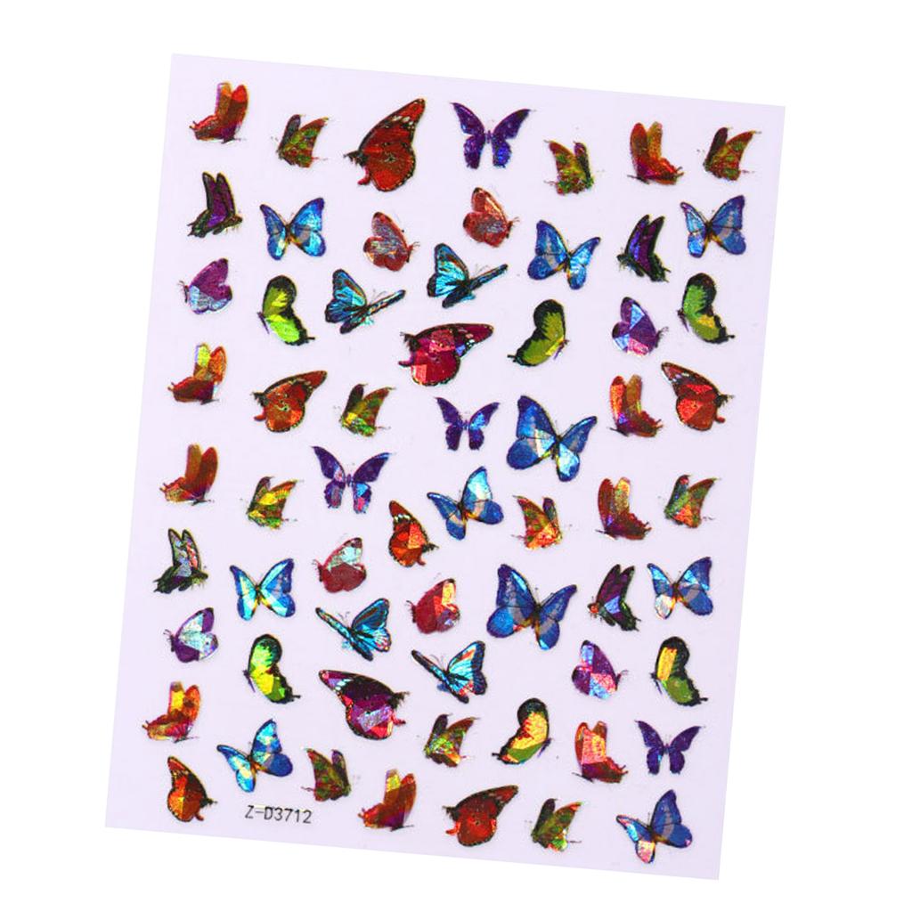 1 Sheet Nail Art Decals Butterfly Pattern Stickers Decoration