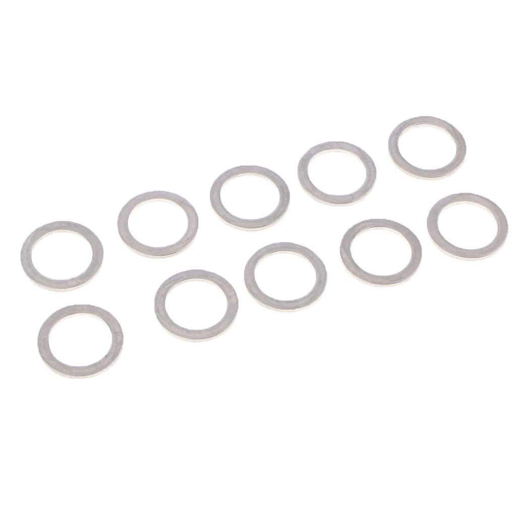 10Pcs Metal Oil Drain Plug Crush Washers Gaskets For Kia Silver