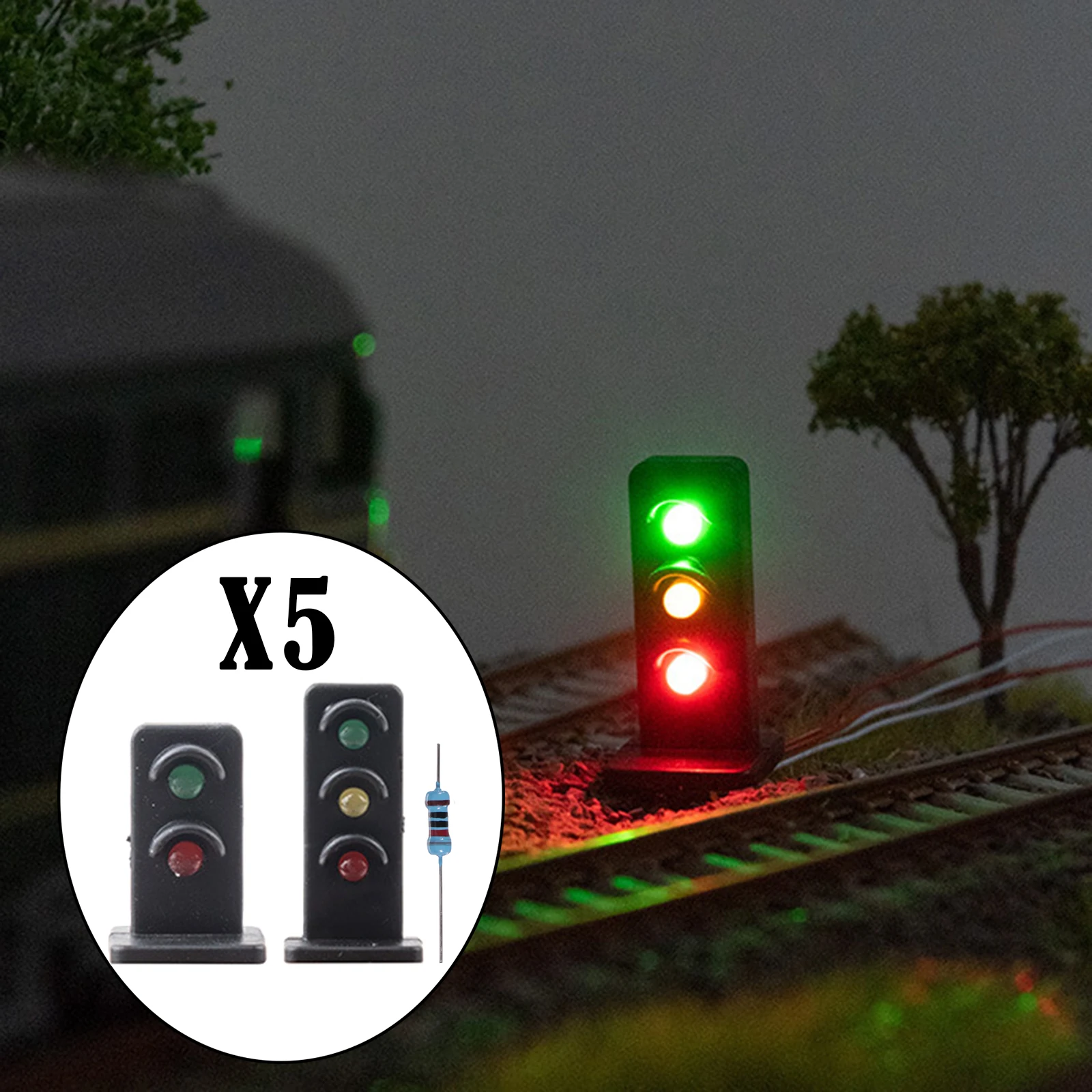Diorama 1:87 HO Scale Train Model Traffic Light Lamp Mini Micro Landscape Building Railway Supplies