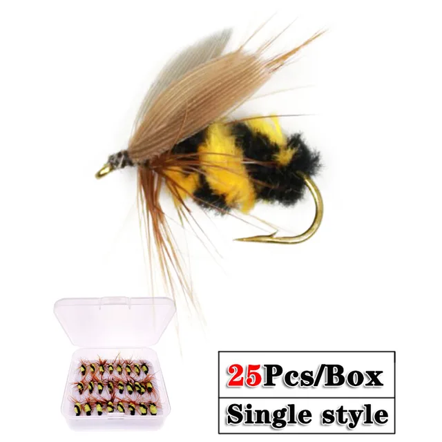 32-84Pieces Dry Wet Flies Nymph Box Set Fly Fishing Flies Trout Bass Lure  Artificial Fish Bait
