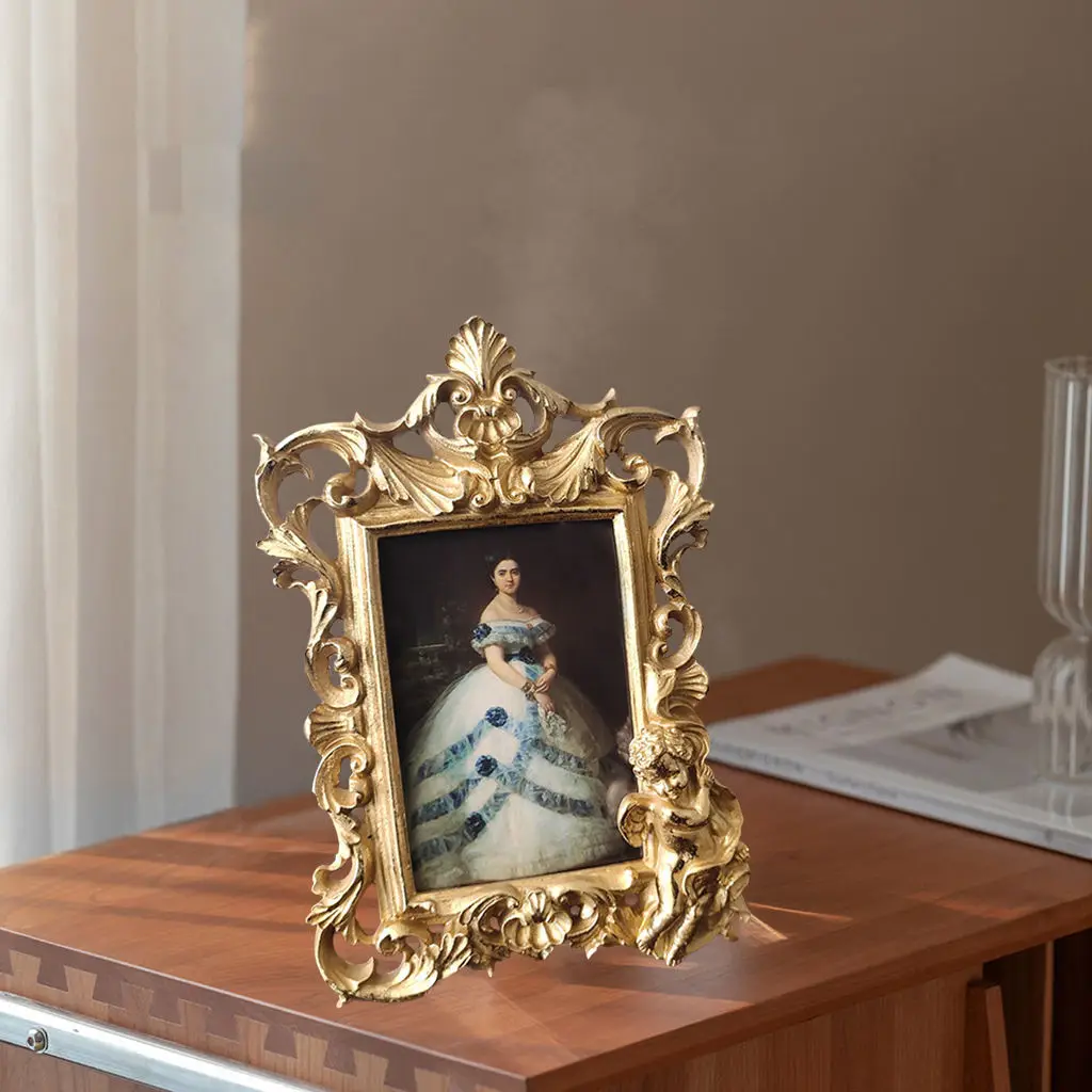 Picture Frame Antique Photo Frame Tabletop Wall Hanging Picture Frame, for Home Decor, Photo Gallery Display