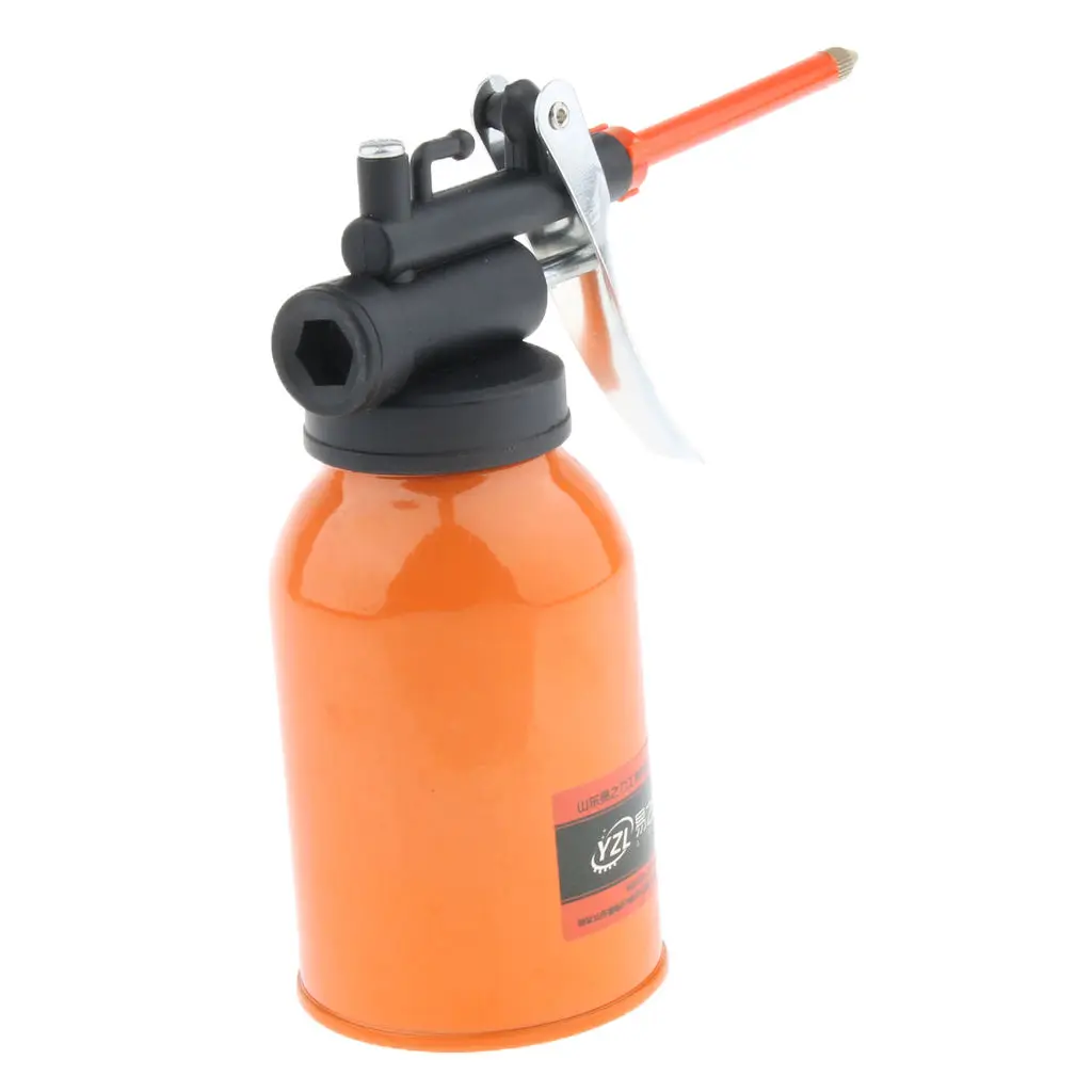 250ml Steel High Pressure Hand Pump Oiler Oil Pot Spray Can for Lubricants
