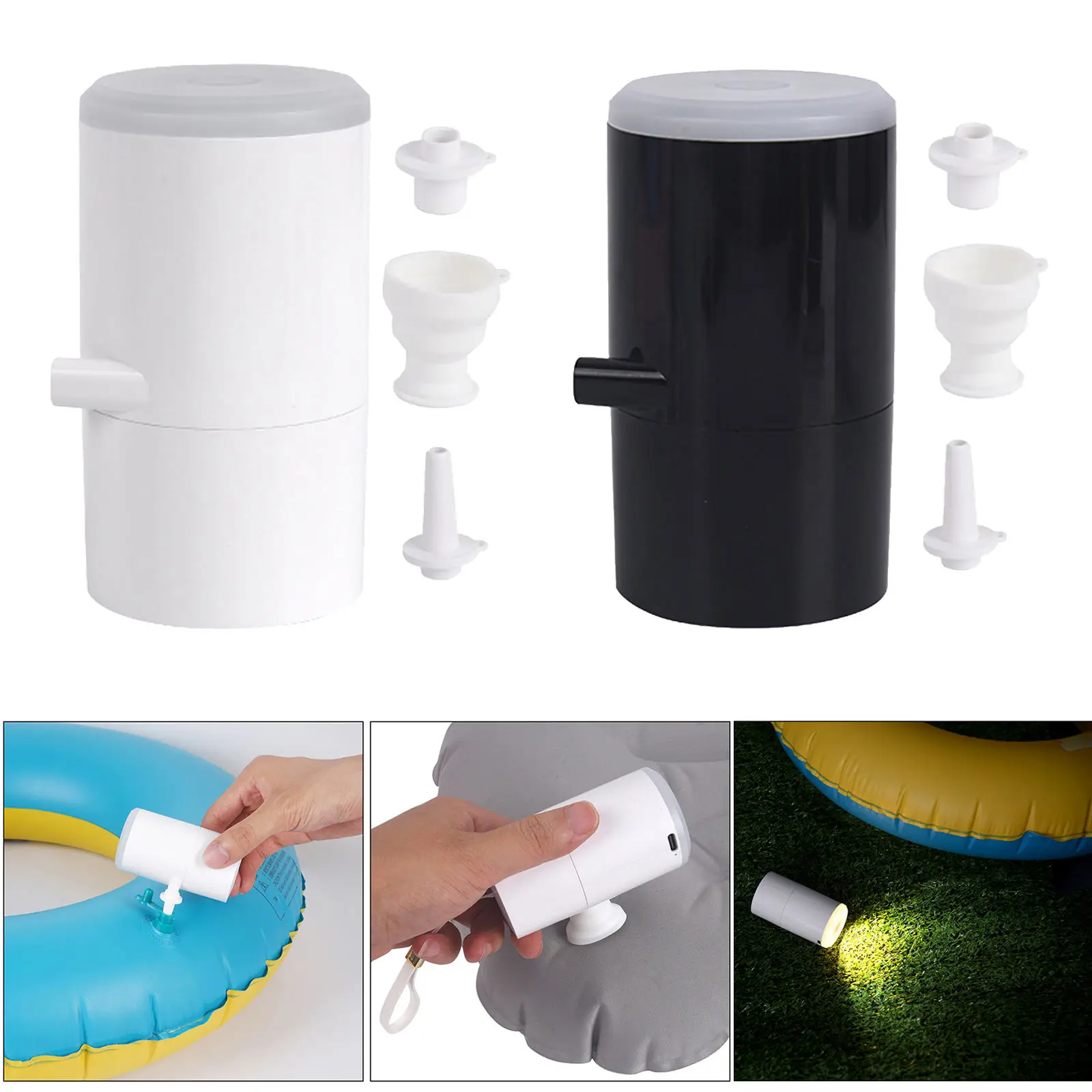 Electric Air Mattress Pump Inflator Swimming Floats Inflator with 3 Nozzles