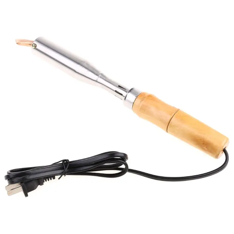 220V Heavy Duty Electric Soldering Iron 75W 100W 150W 200W High Power Soldering Iron Chisel Tip Wood Handle soldering irons & stations