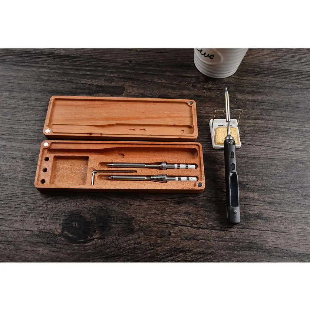 Log Wooden Storage Case Box for TS100 Electric Digital Smart Soldering Iron