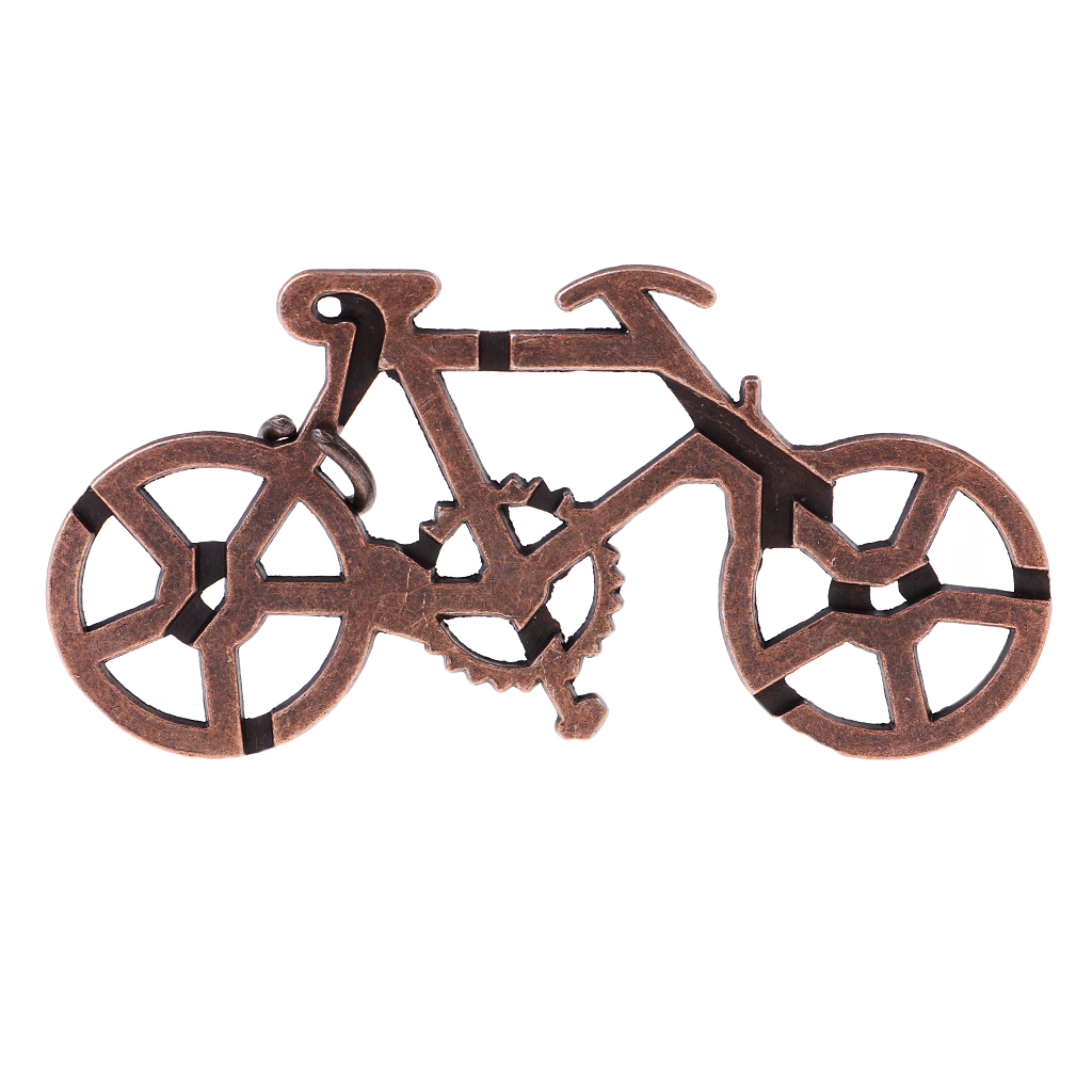 Brain Teaser Metal Puzzle Magic IQ Test Mind Adults Kids Toy Funny - Bike 11x5.2cm