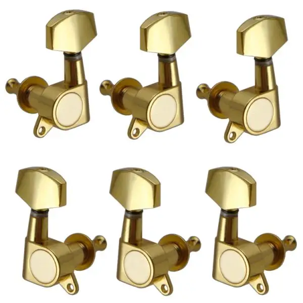6 Pcs Right Sealed Tuning Peg Tuner Samll Square Heads DIY Guitar Parts for Acoustic Electric Guitars
