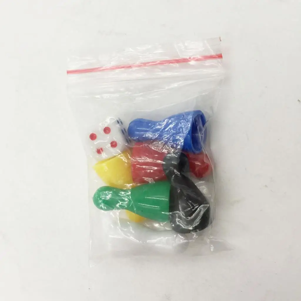 Pack of 6 Multi-colored Pawn Pieces with Dice for Board Games, Table Markings, Arts And Crafts