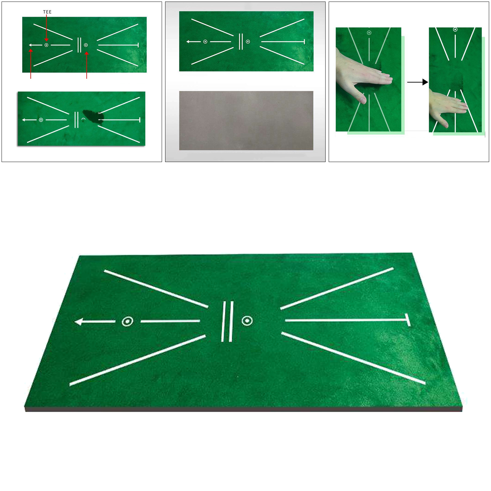 Rectangle 60x30cm Golf Training Mat Rug Game Pad Office Indoor/Outdoor