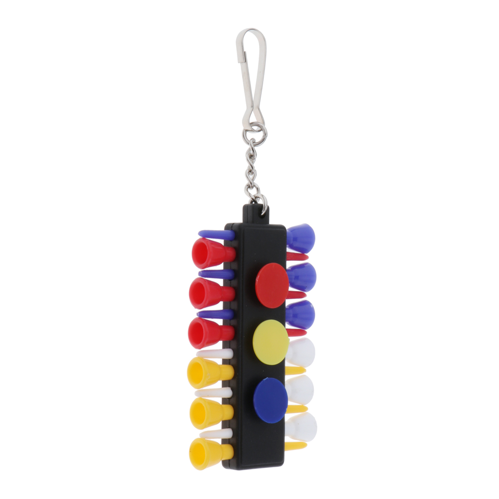 Portable Golf Tee Holder Carry Shelf with Clip Keychain 55mm Tees Ball Marker