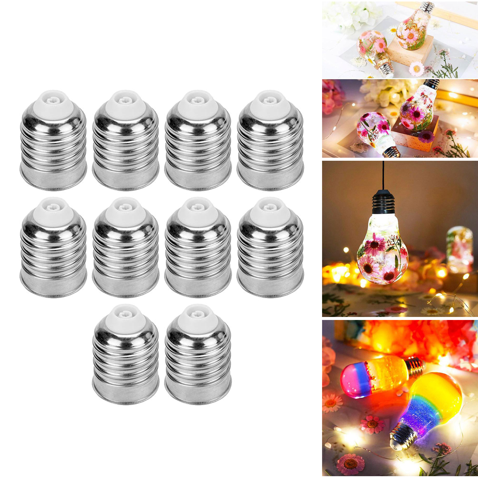 Outdoor Home Decoration DIY LED Epoxy Resin Lamp Kit 10PCS Caps for Light Bulb Silicone Molds