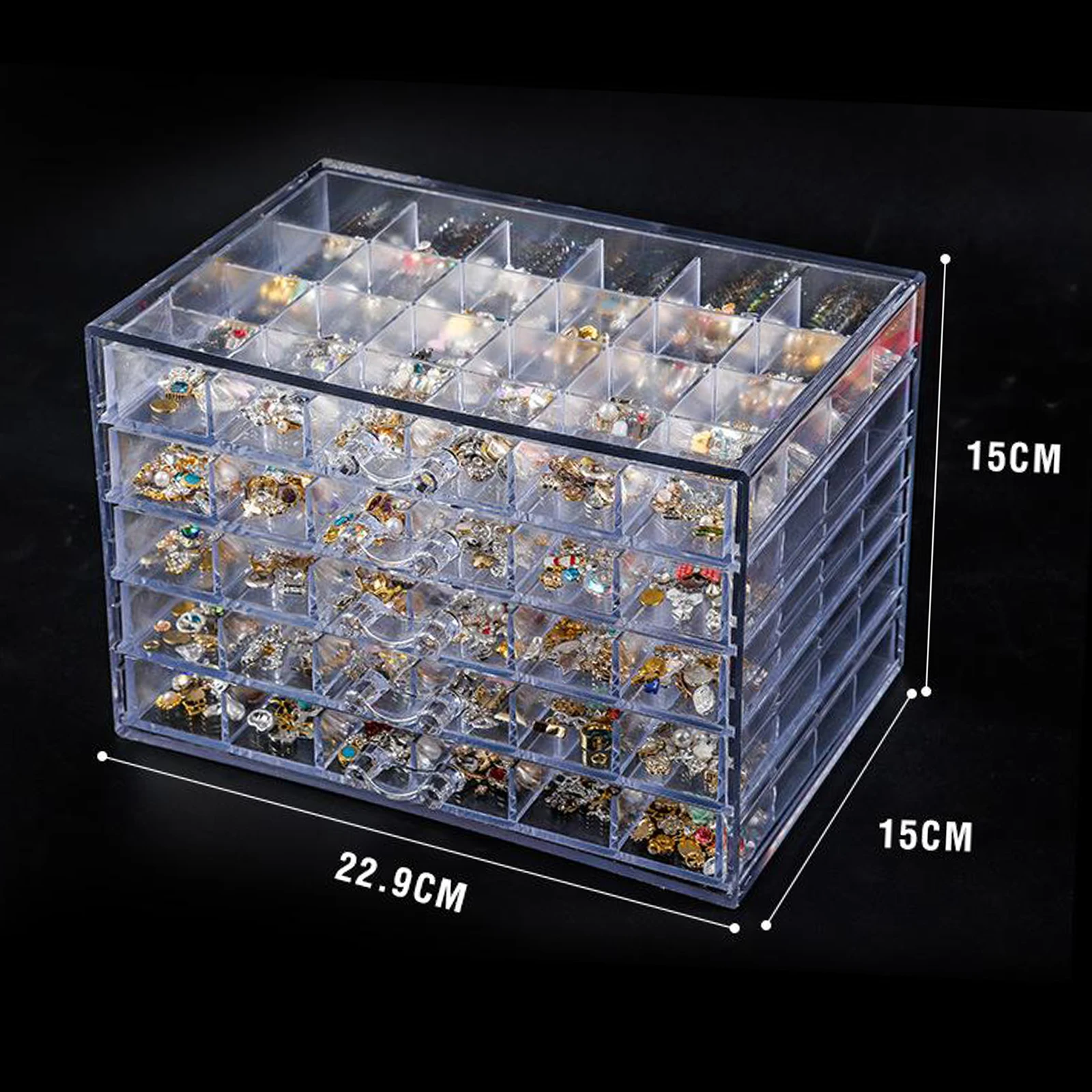 Acrylic 120-Slot Nail Art Accessories Tools Storage Container Case DIY Craft Jewelry Bead Paintings Container Organizer 