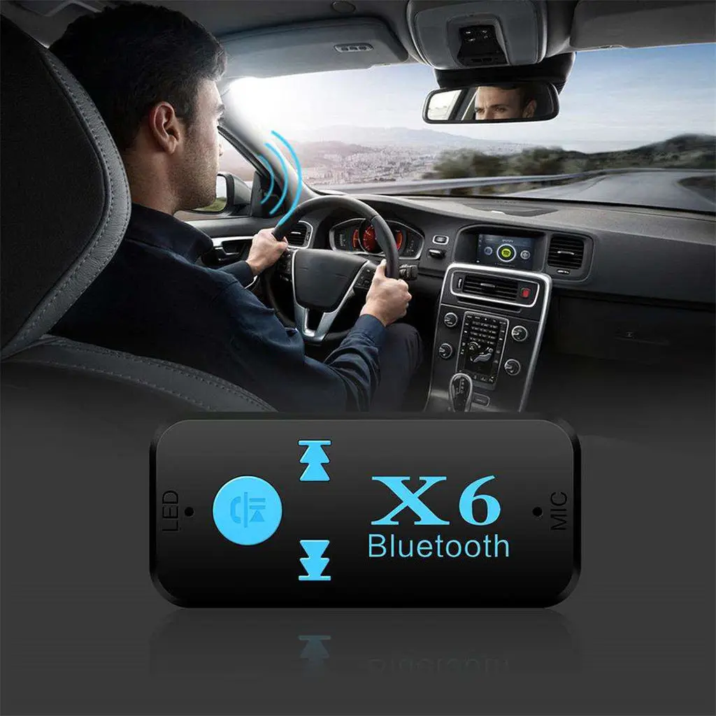 Car Receiver Wireless Bluetooth 3.5mm AUX Audio Stereo Music Adapter w/ Mic