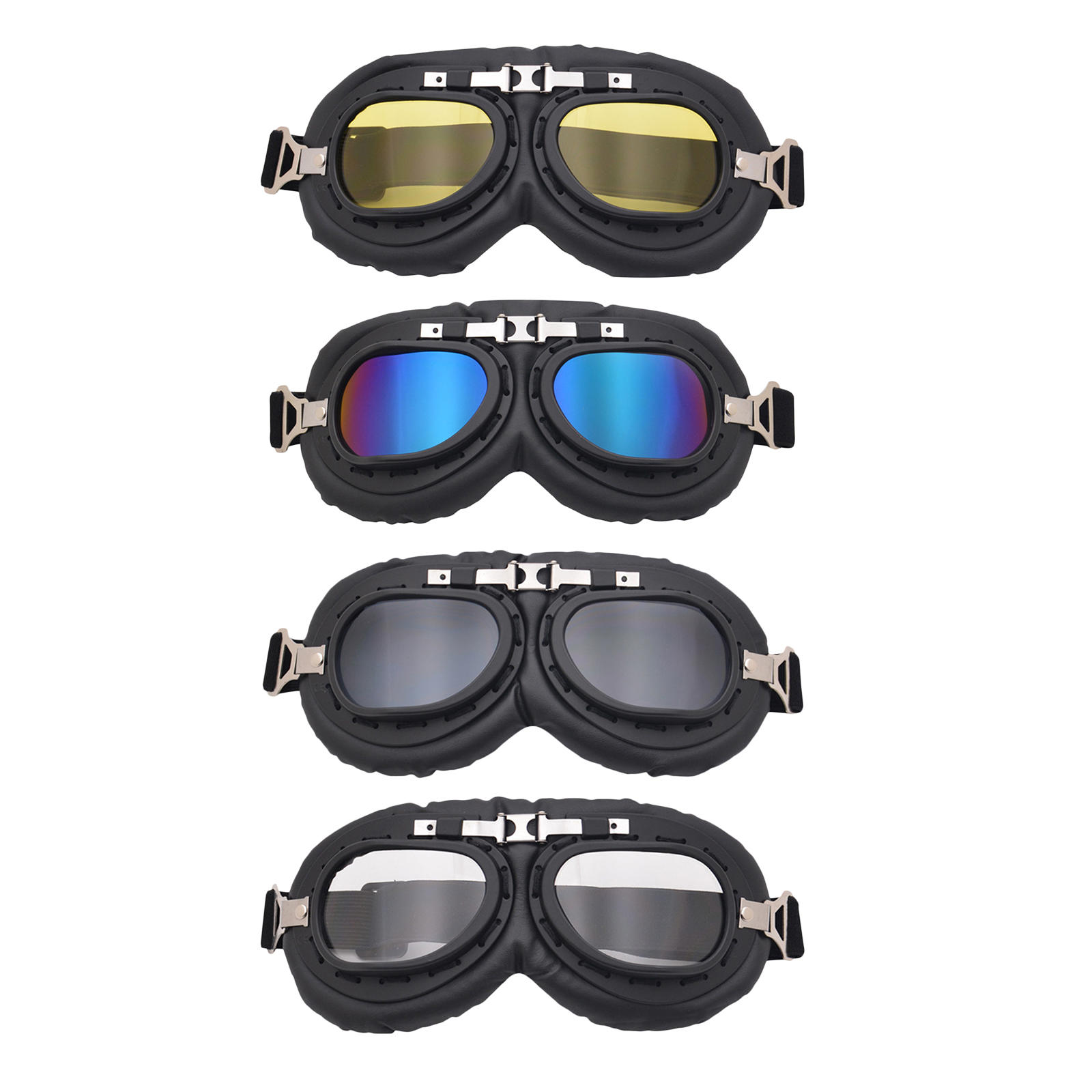 Motorcycle Goggles Pilot Style Sports Glasses for Half Helmet ATV Scooter Off-Road