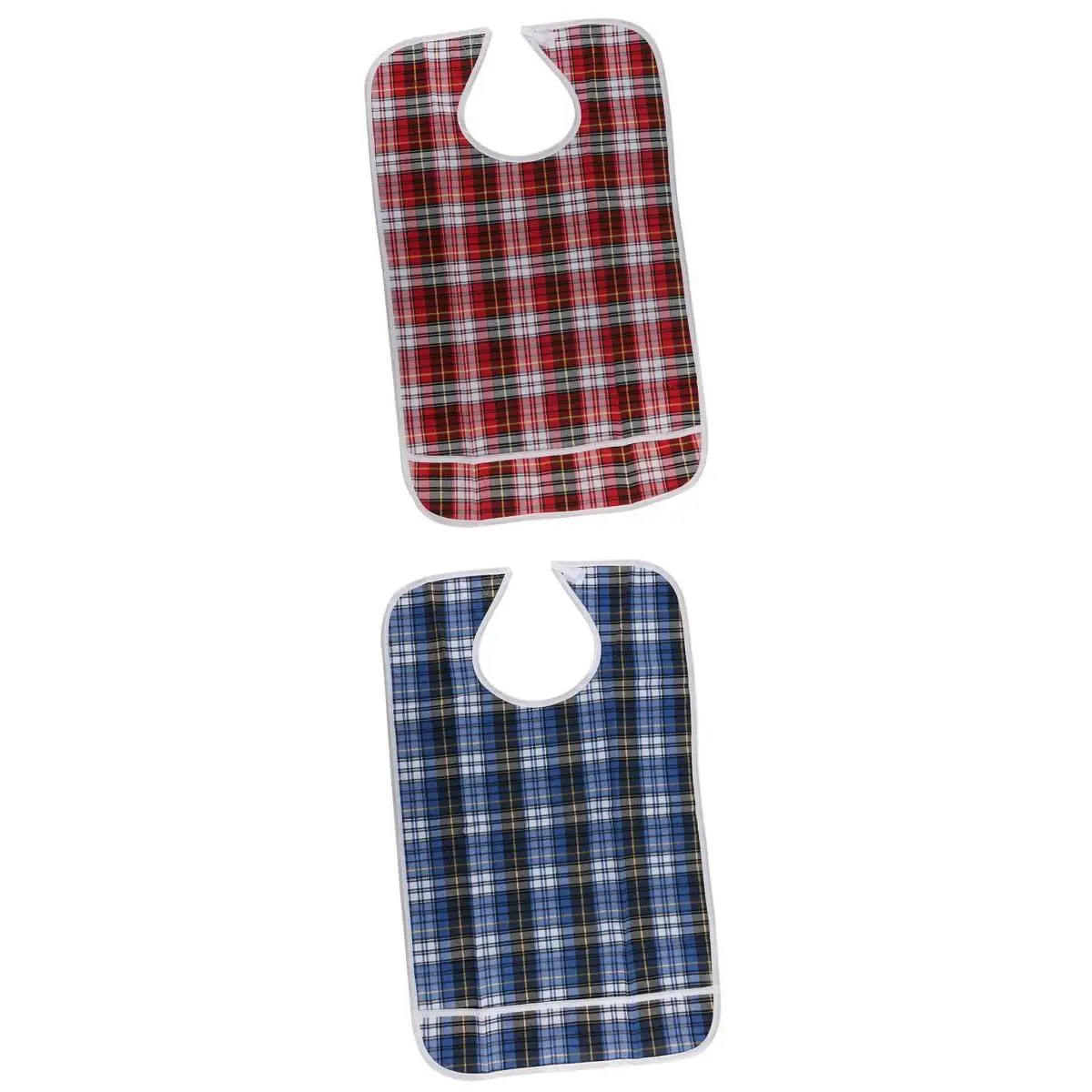 2 Pcs Large Adult Bib Reusable Mealtime Protector Disability Aid Apron Prevent Spill Washable for Eldely Hospital