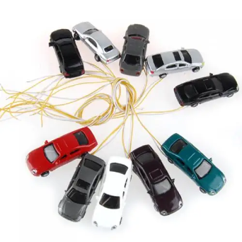 Lot 10Pcs Model Car Model Painted with Cables Scale N (1 to 150)