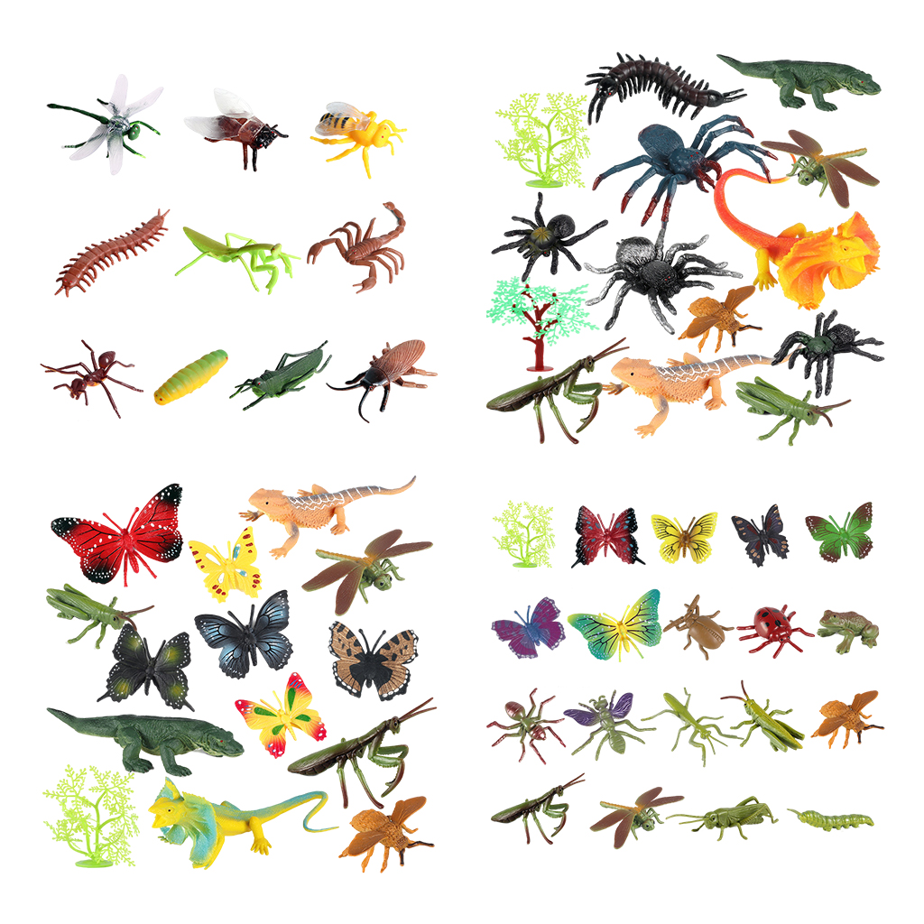 Insect Spider Butterfly Figurine Farm Wild Animal Model Action Figure Hot Toy Set For Children Gift Educational Toys