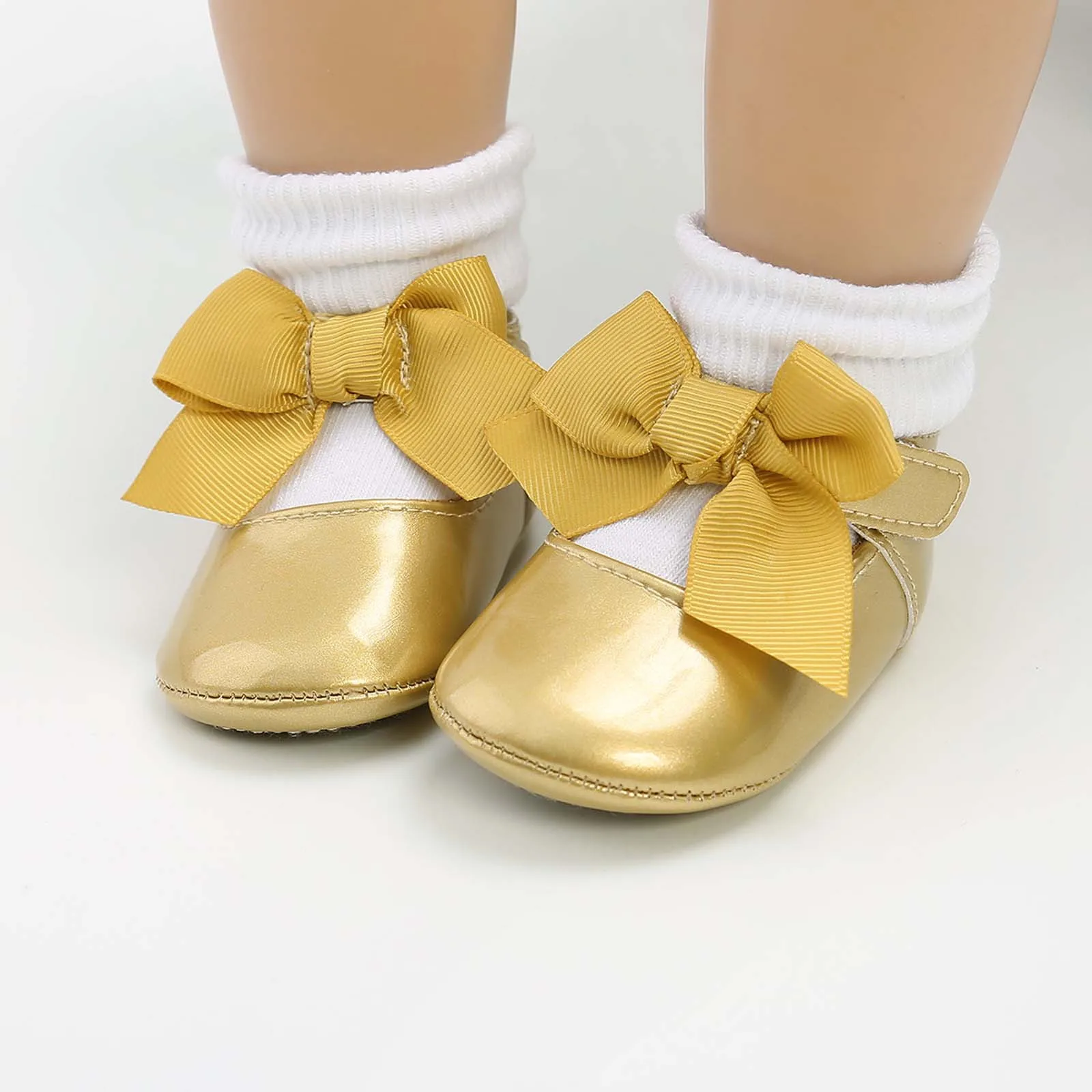 Baby Girls Flat Shoelace Bowknot Non-slip Toddler Princess Dress Party Shoes UK 