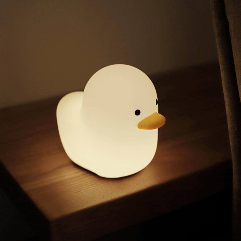 Cute LED Night Light Silicone Touch Sensor Duck Night Lamp Kids Baby Bedroom Desktop Decor Ornaments Battery/USB Charge