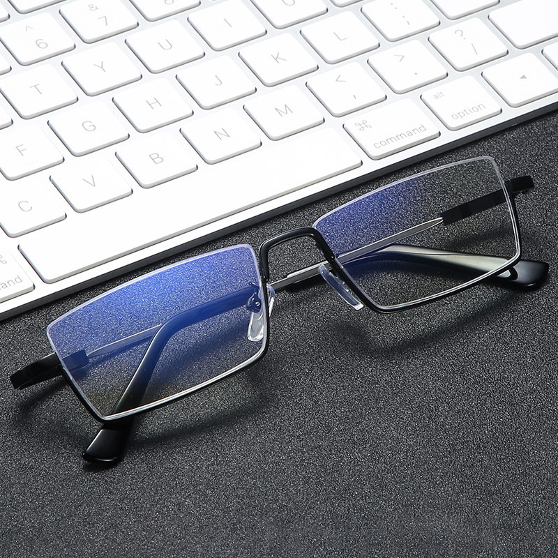 CLLOIO New Trend Multifocal Business Reading Glasses Men Memory Titanium Half frame Anti Blue Ray Progressive Glasses for Women
