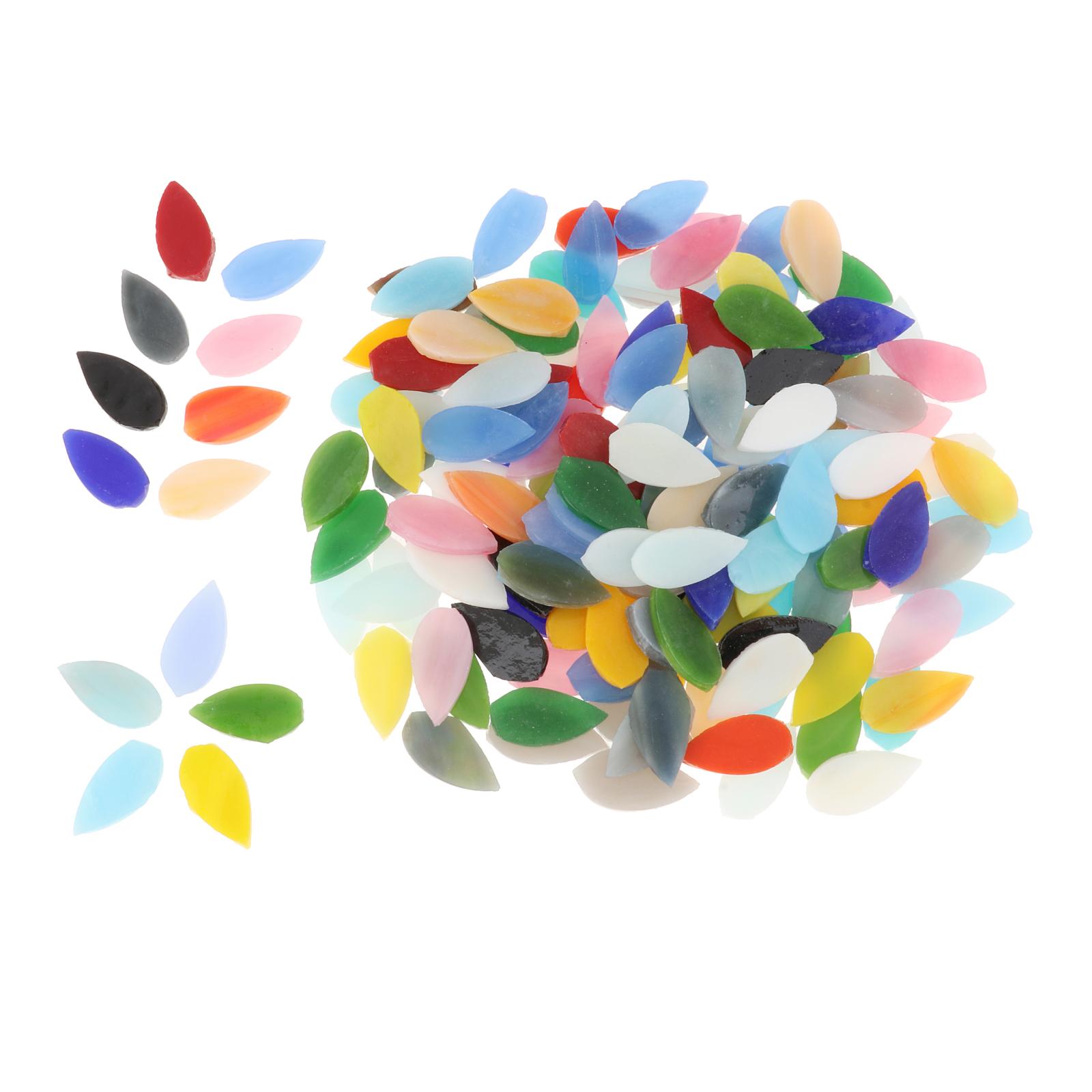 150 Pieces Assorted Colors Mosaic Tiles Flower Leaves Crafts Decoration