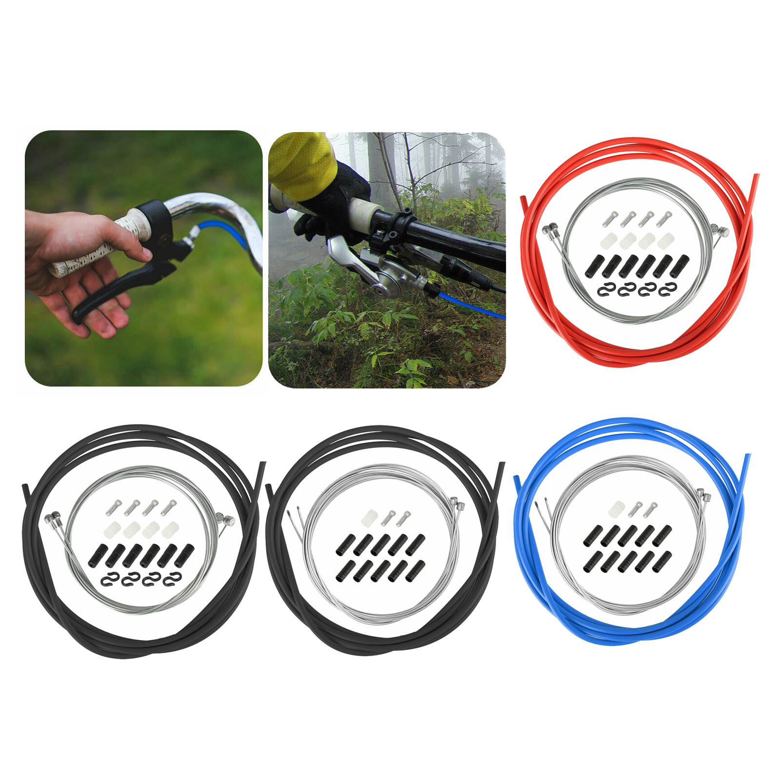 Universal Bike Cable Housing Set Brake er Hose Sleeve Cap Crimps Kits