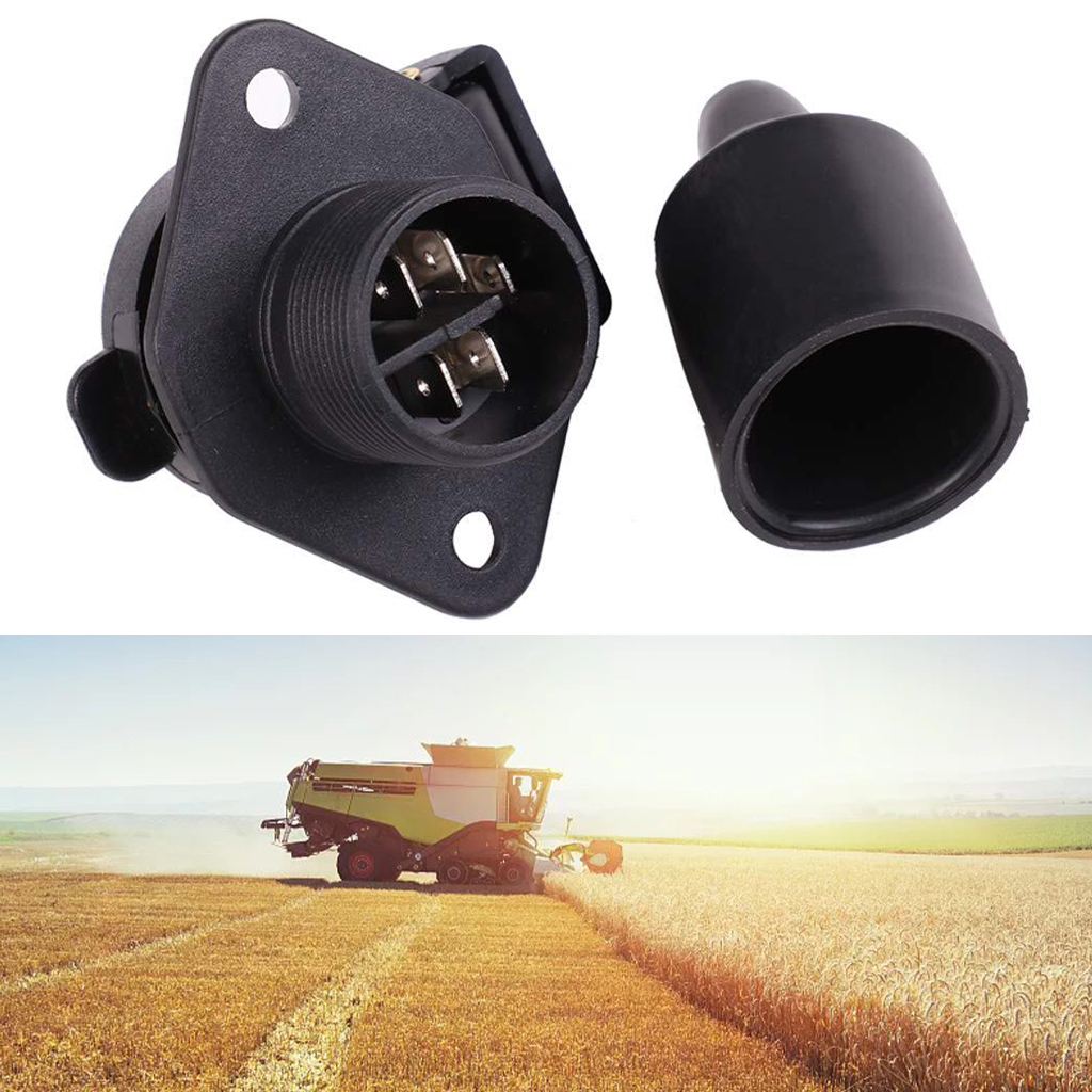 12V Plug Socket Trailer Connector Car Auto Waterproof for Agricultural Machinery Truck Tractor Accessories Replace