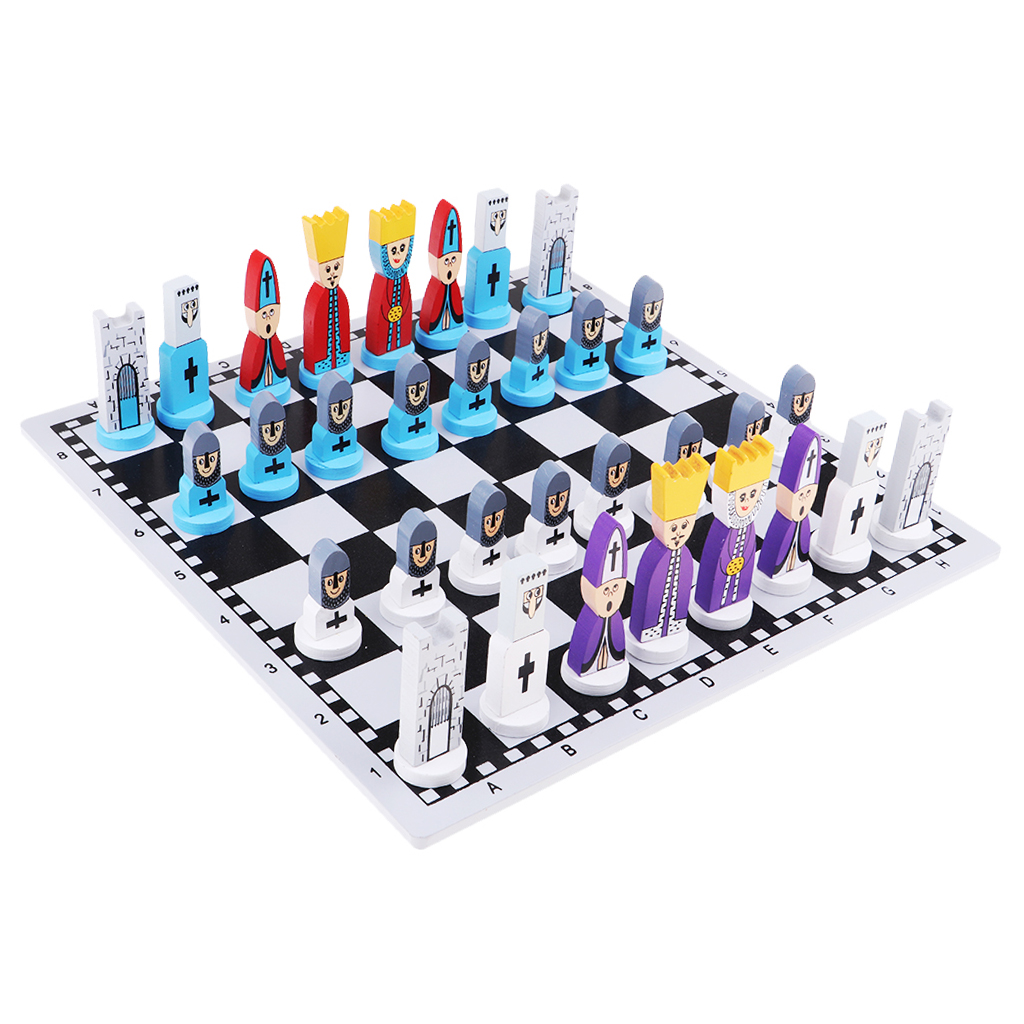 International Chess Travel Checkers Board Game Educational Kids Leisure Fun
