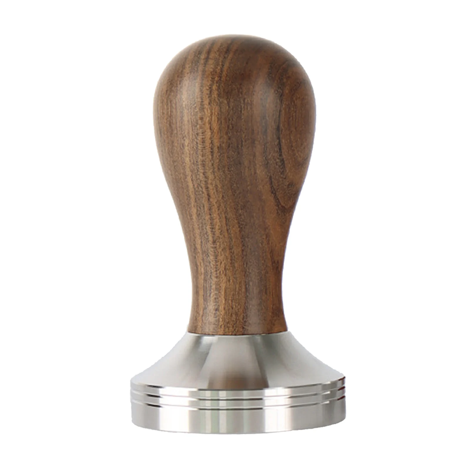 Stainless Steel Professional Barista Coffee Tamper w/Wooden Handle Flat Base