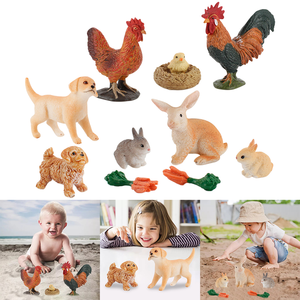 PVC Exquisite Realistic Animals Model Toys Animals Figures Miniature Sand Table Poultry Micro Landscape Scenes Supplies Playset