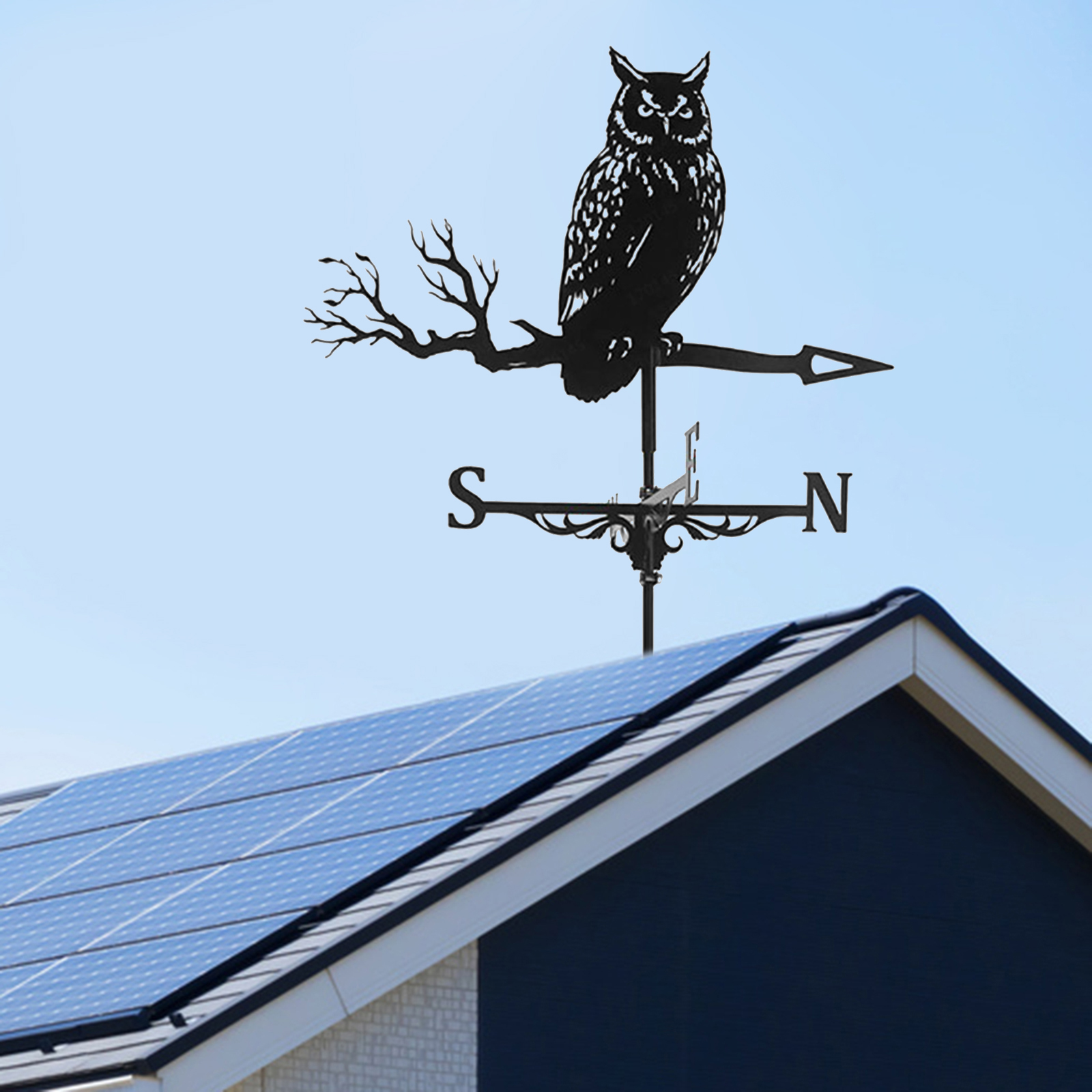 Weathervane Owl Style Weathervane Metal Wind Vane Retro Weather Vane Garden